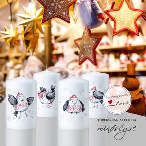 Havas madárkák adventi gyertya szett, Karácsony, Adventi díszek, Adventi gyertyadíszek és koszorúdíszek, , MESKA
