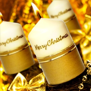 Krém-arany adventi gyertya  - karácsony - adventi díszek - adventi gyertyadíszek és koszorúdíszek - Meska.hu