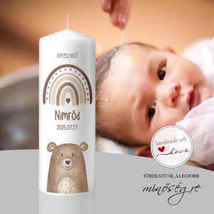 Maciölelés keresztelő gyertya - Meska.hu