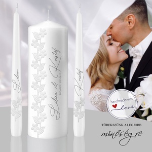 Elegancia virágai esküvői gyertya, Esküvő, Dekoráció, Gyertya & Gyertyatartó, , MESKA
