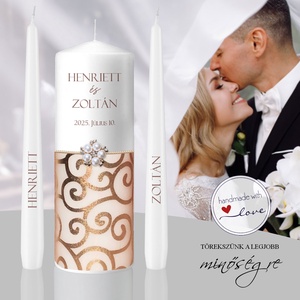 Rosé elegancia esküvői gyertya szett, Esküvő, Dekoráció, Gyertya & Gyertyatartó, , MESKA