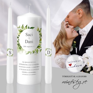 Örök zöld szövetség esküvői gyertya szett, Esküvő, Dekoráció, Gyertya & Gyertyatartó, , MESKA