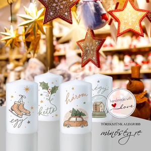 Téli pillanatok adventi gyertya szett - Meska.hu