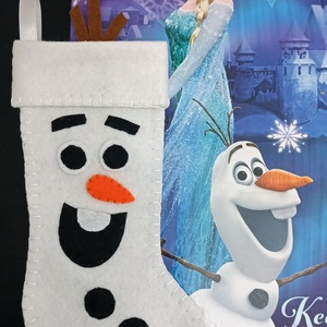 Olaf (Jégvarázs) filc karácsonyi zokni - karácsony - karácsonyi lakásdekoráció - karácsonyi lakásdíszek - karácsonyi lakásdekoráció - Meska.hu