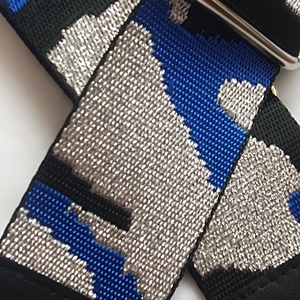 Vállpánt, táskapánt, mintás, kék -fekete-ezüst - táska & tok - táskapánt & alkatrész - Meska.hu