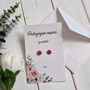 Valódi bőr fülbevaló hipoallergén, névre szóló ajándék - ékszer - fülbevaló - pötty fülbevaló - Meska.hu