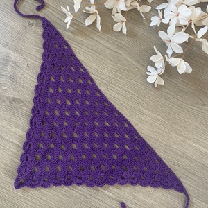 Horgolt fejkendő (bandana) - ruha & divat - sál, sapka, kendő - fejpánt - Meska.hu