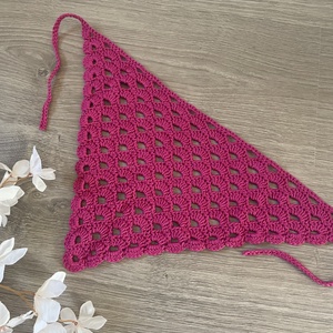 Horgolt fejkendő (bandana) - ruha & divat - sál, sapka, kendő - fejpánt - Meska.hu