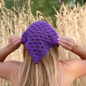 Horgolt fejkendő (bandana), Ruha & Divat, Sál, Sapka, Kendő, Fejpánt, Horgolás, MESKA