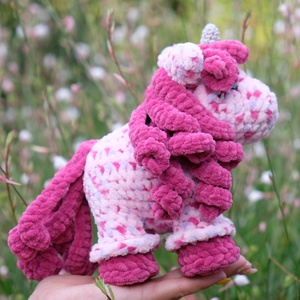 Horgolt unikornis (pink) - játék & sport - plüssállat & játékfigura - ló - Meska.hu