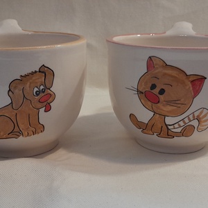 Karácsonyi bögrepár kutyás, cicás, Otthon & Életmód, Konyhafelszerelés, tálalás, Tálalás, Bögre & Csésze, Agyagozás, MESKA