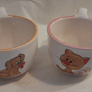 Karácsonyi bögrepár kutyás, cicás - otthon & életmód - konyhafelszerelés, tálalás - tálalás - bögre & csésze - Meska.hu