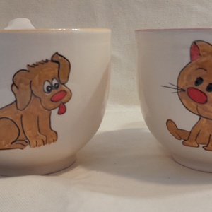 Karácsonyi bögrepár kutyás, cicás - otthon & életmód - konyhafelszerelés, tálalás - tálalás - bögre & csésze - Meska.hu