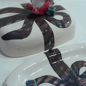 Karácsonyi vajtartó - otthon & életmód - konyhafelszerelés, tálalás - konyhai tárolás - méz & vajtartó - Meska.hu