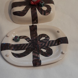 Karácsonyi vajtartó - otthon & életmód - konyhafelszerelés, tálalás - konyhai tárolás - méz & vajtartó - Meska.hu