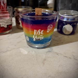 Szivárvány gyertya - Meska.hu