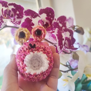 Horgolt vidám nyílméregbéka, színes béka, Játék & Sport, Plüssállat & Játékfigura, Béka, Horgolás, MESKA