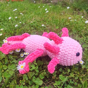 Óriás horgolt pink axololt - játék & sport - plüssállat & játékfigura - más figura - Meska.hu