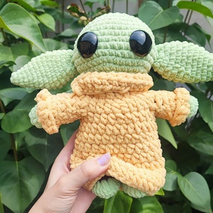 Star Wars, Grogu, Baby Yoda horgolt nagy figura - játék & sport - plüssállat & játékfigura - más figura - Meska.hu