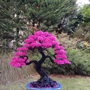 Magenta bonsai - otthon & életmód - dekoráció - asztal és polc dekoráció - bonsai - Meska.hu
