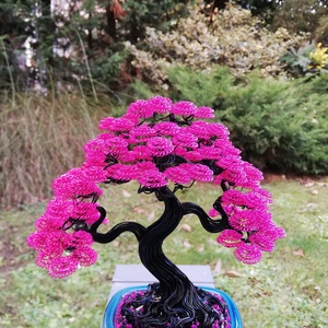 Magenta bonsai - otthon & életmód - dekoráció - asztal és polc dekoráció - bonsai - Meska.hu