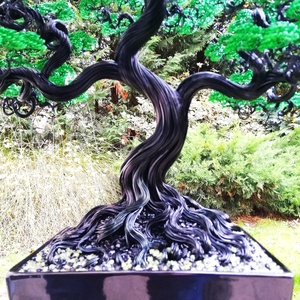 Zöld bonsai - művészet - szobor - fém - Meska.hu