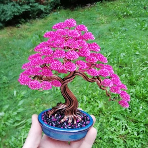 Magenta bonsai - otthon & életmód - dekoráció - asztal és polc dekoráció - bonsai - Meska.hu