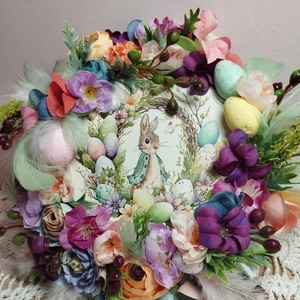 Húsvéti kopogtató, Ünnepi díszek, dekorációk, Húsvéti díszek és dekorációk, Húsvéti ajtódísz, kopogtató, , MESKA