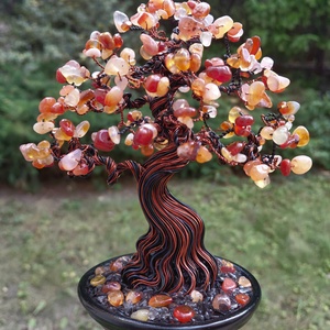 Karneol rézfa - otthon & életmód - dekoráció - asztal és polc dekoráció - bonsai - Meska.hu