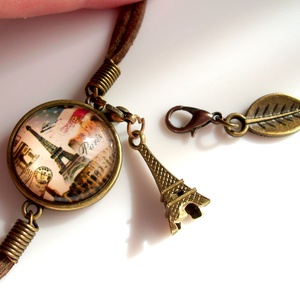 Párizs , Eiffel torony karkötő+ajándék charm -  - Meska.hu