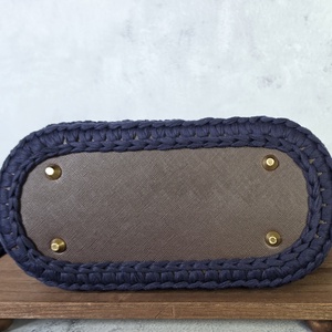 Horgolt táska - közepes méretű - Navy Blue - táska & tok - kézitáska & válltáska - válltáska - Meska.hu