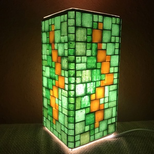 Mozaik lámpa - zöld, sárga - otthon & lakás - lámpa - hangulatlámpa - Meska.hu