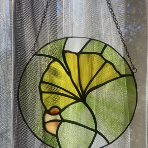 Ginkgó bilóba ablakdísz - otthon & életmód - dekoráció - ajtó- és ablak dekoráció - ablakdísz - Meska.hu