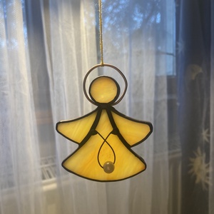 Angyalka 1. (sárga) - karácsony - karácsonyi lakásdekoráció - karácsonyfadíszek - Meska.hu