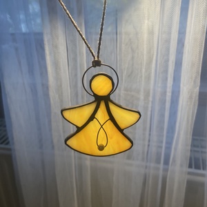 Angyalka 1. (sárga) - karácsony - karácsonyi lakásdekoráció - karácsonyfadíszek - Meska.hu