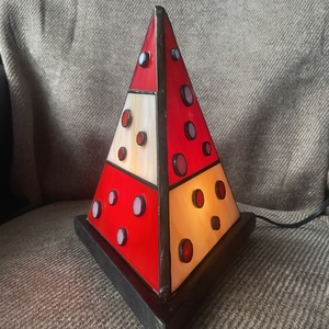 Piros-fehér pöttyös - gúla formájú hangulatlámpa - Meska.hu