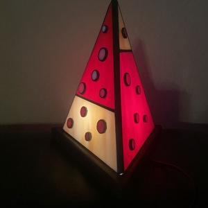 Piros-fehér pöttyös - gúla formájú hangulatlámpa - otthon & életmód - lámpa - hangulatlámpa - Meska.hu