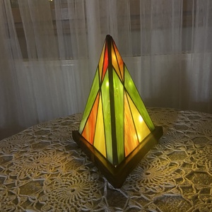 Gúla formájú hangulatlámpa, zöld - narancs - Meska.hu