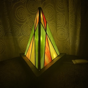 Gúla formájú hangulatlámpa, zöld - narancs - otthon & életmód - lámpa - hangulatlámpa - Meska.hu