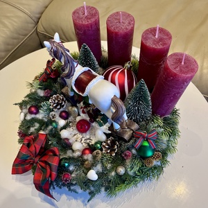 Hintalovas adventi koszorú - karácsony - adventi díszek - adventi gyertyadíszek és koszorúdíszek - Meska.hu
