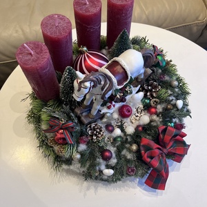 Hintalovas adventi koszorú - karácsony - adventi díszek - adventi gyertyadíszek és koszorúdíszek - Meska.hu