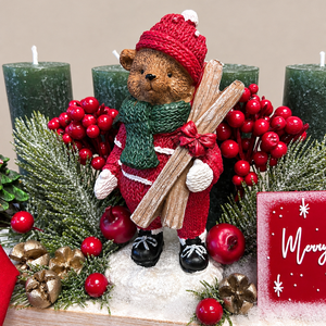 ELKELT-REFERENCIA-BEMUTATÓ DARAB-hasonló rendelhető!! Mackós adventi asztali dísz vintage fiókban, rusztikus gyertyákkal - karácsony - adventi díszek - adventi asztaldísz - Meska.hu