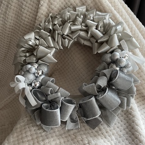 Ezüst csillogás koszorú, Karácsony, Adventi díszek, Adventi ajtódísz, Mindenmás, MESKA