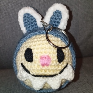 Horgolt Labubu kulcstartó/táskadísz kék színű , Táska & Tok, Kulcstartó & Táskadísz, Kulcstartó, Horgolás, MESKA