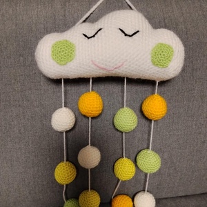 Horgolt felhő (sárga-zöld-fehér), Otthon & Életmód, Babaszoba, gyerekszoba, Babaszoba dekoráció, Horgolás, Horgolt felhő. Dekorációként használható. Sárga-zöld-fehér színű.
8-9 cm magas, 18-19 cm széles fel..., MESKA