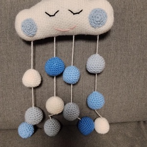 Horgolt felhő (kék-fehér), Otthon & Életmód, Babaszoba, gyerekszoba, Babaszoba dekoráció, Horgolás, MESKA