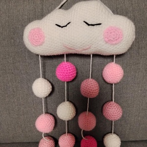 Horgolt felhő (rózsaszín -fehér), Otthon & Életmód, Babaszoba, gyerekszoba, Babaszoba dekoráció, Horgolás, MESKA