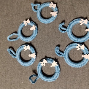 Karácsonyfa díszek (kék), Karácsony, Karácsonyi lakásdekoráció, Karácsonyfadíszek, Horgolás, MESKA