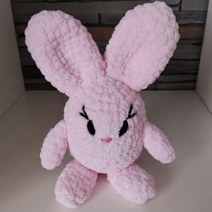 Horgolt rózsaszín tojásnyuszi húsvétra, Ünnepi díszek, dekorációk, Húsvéti díszek és dekorációk, Húsvéti asztaldíszek, Horgolás, MESKA