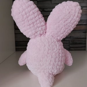 Horgolt rózsaszín tojásnyuszi húsvétra - ünnepi díszek, dekorációk - húsvéti díszek és dekorációk - húsvéti asztaldíszek - Meska.hu